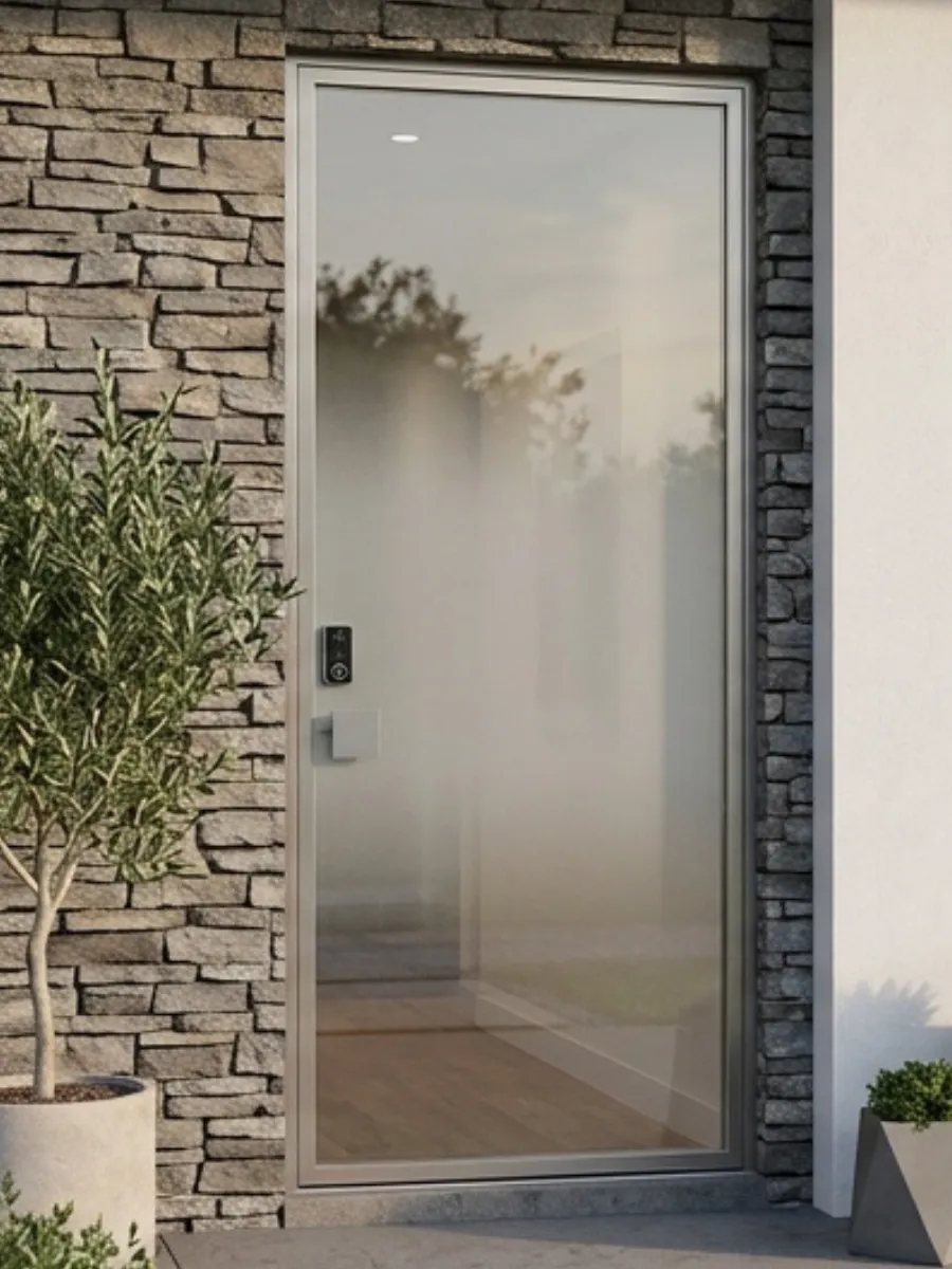 The Minimalist Glass and Wood Entry
